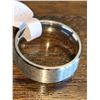 Image 4 : Gents Titanium Brushed Steel Size 10 Beveled Ring