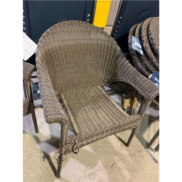New Style Selections Rattan Patio Chair - see minor damage in photos