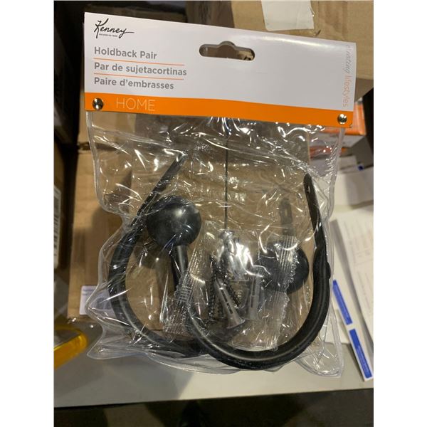 New Kenney Home  Curtain Holdback Pair - Black/Brown 3x 4 Pair