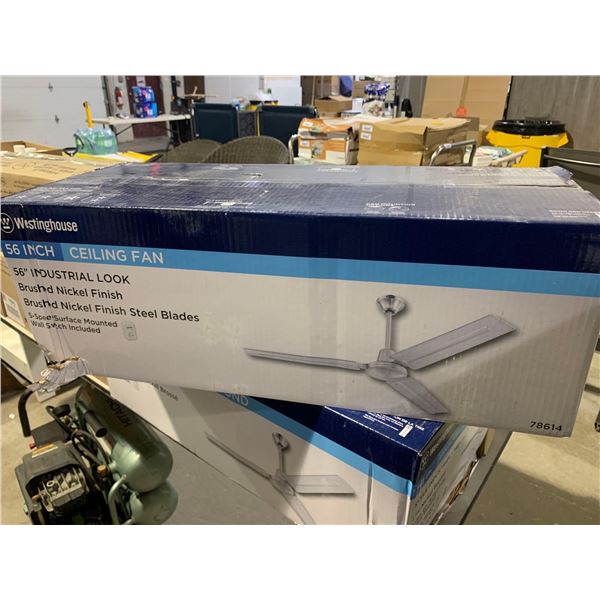 New - Westinghouse 5 Speed Surface Mounted 56" Ceiling Fan - Brushed Nickel Finish