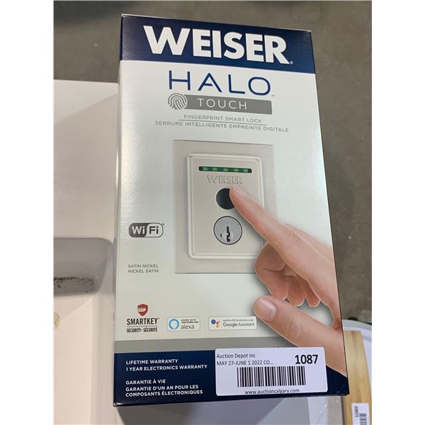 New Weiser Halo Touch Fingerprint Smart Lock - Satin Nickel