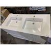 Image 3 : New Double Basin Vanity Cabinet with Top, White, 2 Drawers 1 Cupboard - Minor Damage in photos
