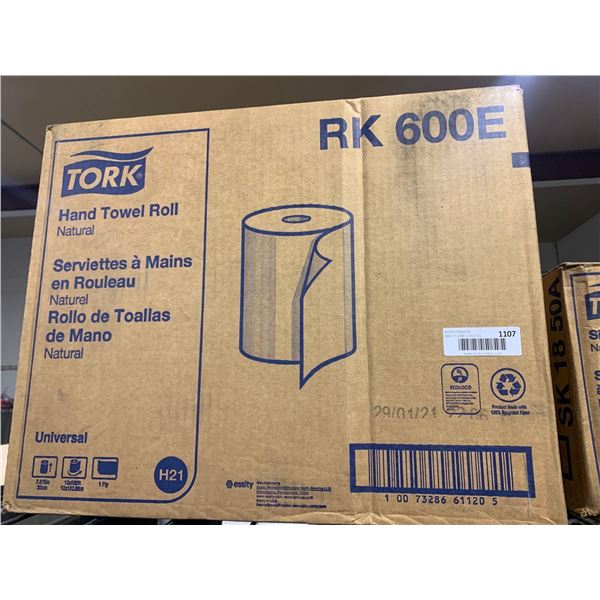 Tork Hand Towel Roll -1 Ply Brown Paper - Lot of 12 Rolls