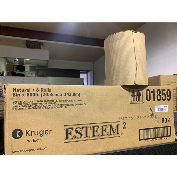 Esteem Hand Towel Rolls-1 Ply Brown Paper - Lot of 6 Rolls