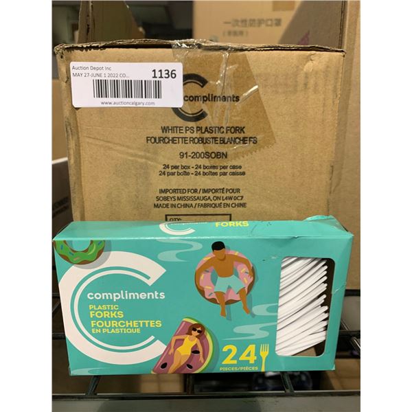 Compliments Plastic Forks Lot of 24 Packs of 24 Forks