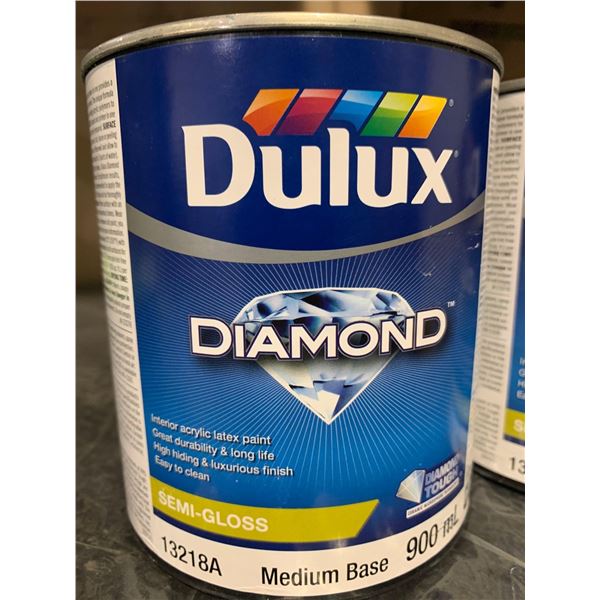 Dulux Diamond Semi-Gloss Interior Acrylic Paint Lot of 4 x 900ml
