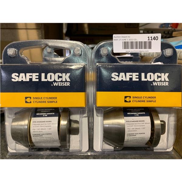 Weiser Safe Lock Replacement Single Cylinder Deadbolts Lot of 2