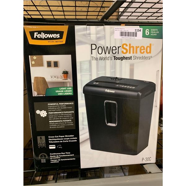 New Fellowes Power Shred P30-C. 6 Sheet Capacity