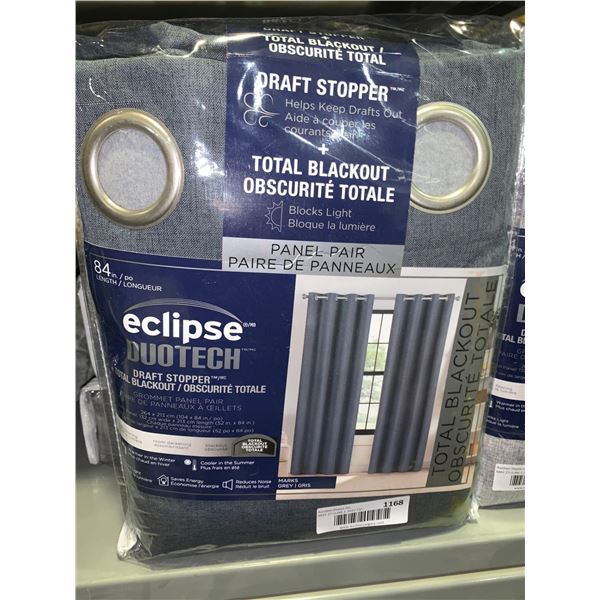 New Eclipse Duotech Draft Stopper Blackout Curtain Set - Pack of Curtains