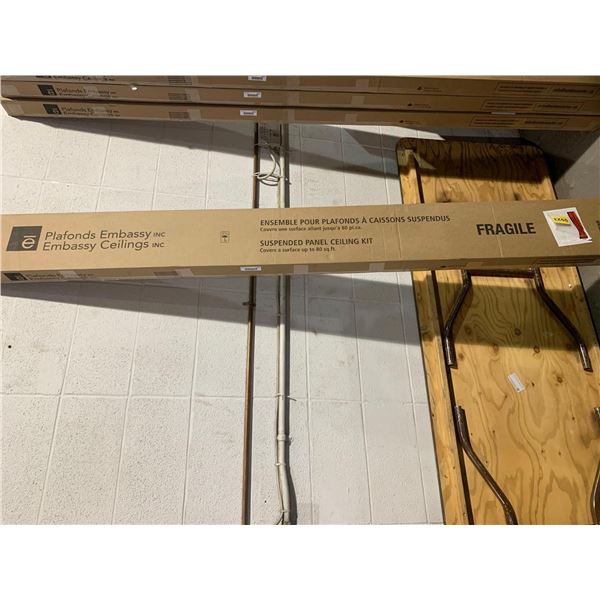 New Plafonds Embassy Suspended Panel Ceiling Kit Complete with Tiles (2 boxes) and Supports (1 Box) 