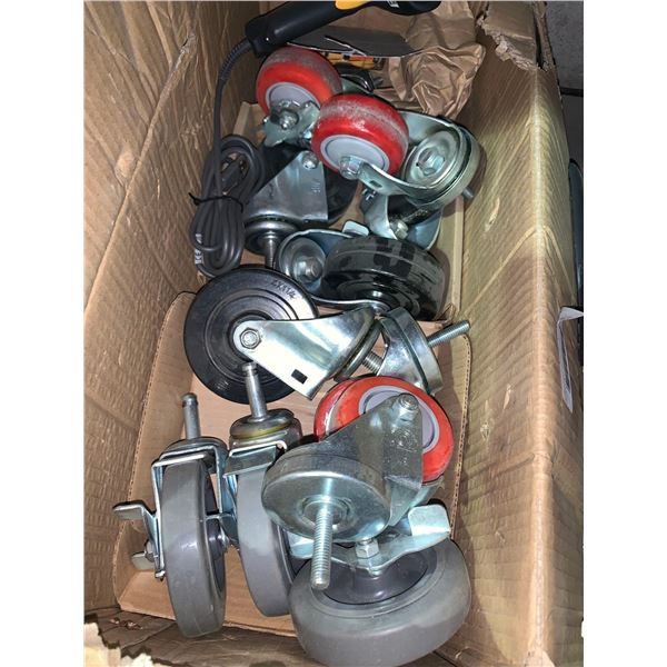 Box Lot of Assorted Caster Wheels