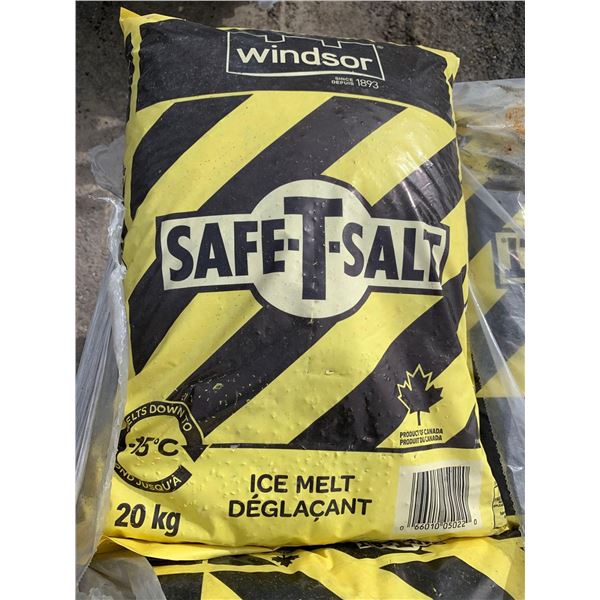 Pallet Lot of Safe-T-Salt Ice Melt 20kg Bags