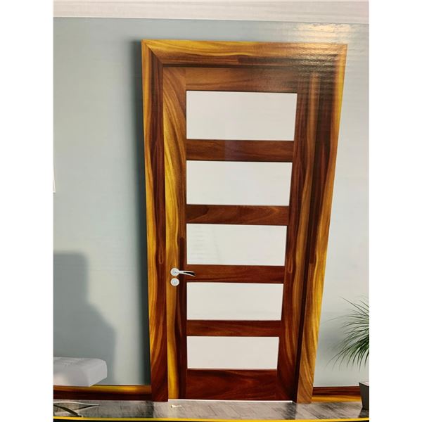 New Leadvision International Sanded Glass Acacia Door  30"x80"x1-3/8"