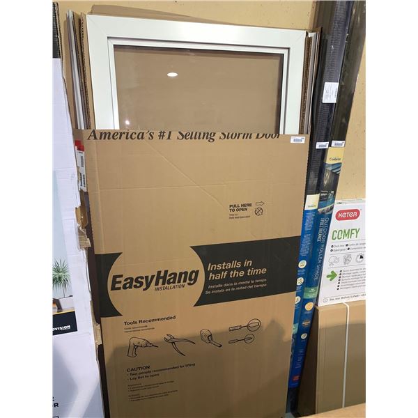 New Larson Southport 32-in x 81-in White Mid-View Tempered Glass Storm Door