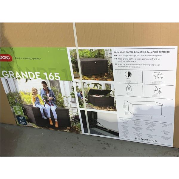Keter Grande 165 - Wood Panel Style Deck Box 155x72.4x69.4"