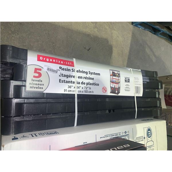 New Organize It Resin 5 Level Shelving System 36x24x72"