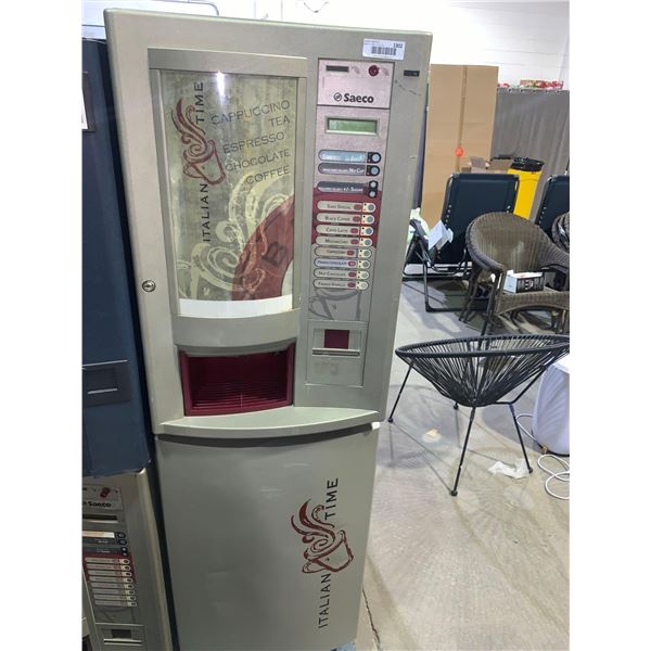 Saeco "Italian Time"  Hot Drink Vending Machine- in from a closed coin operated company includes key