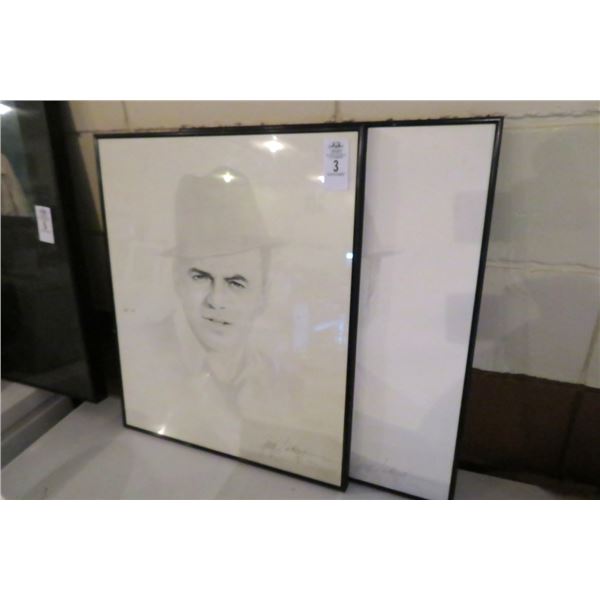 Framed Autographed Celebrity Prints (2)