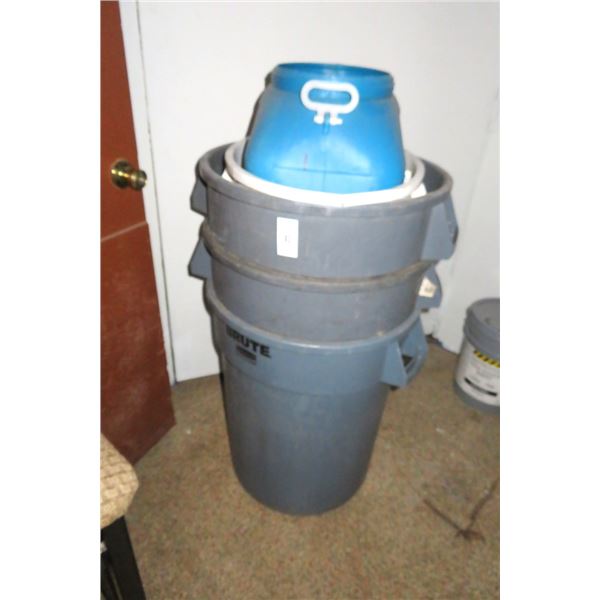 3-Brute Garbage Cans - 3 X $