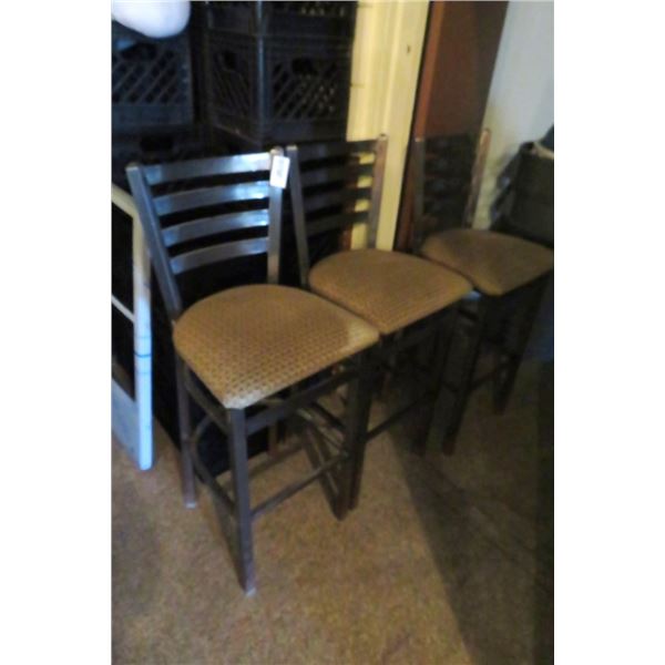 8-Metal Padded Tan Fabric Seat Bar Stools - 8 X $