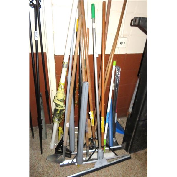 Lot of Brooms, Squeegee & Mops