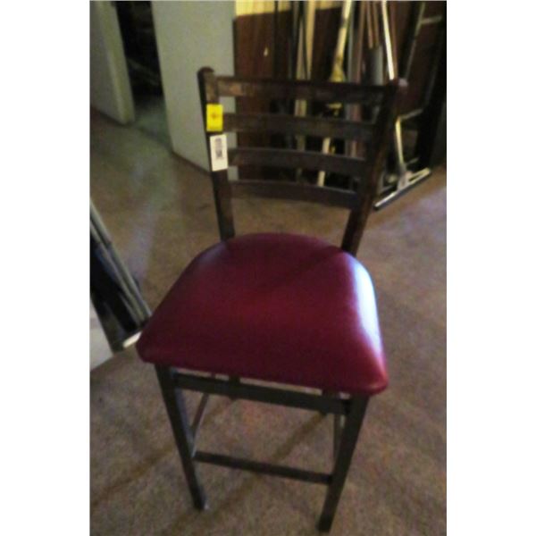 7-Red Padded Ladderback Bar Stools - 7 X $