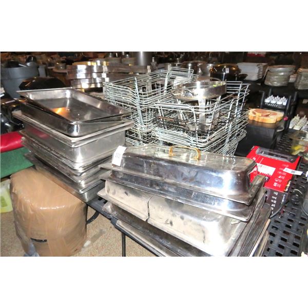 Lot of Chafing Dishes, Steam Pans & Covers