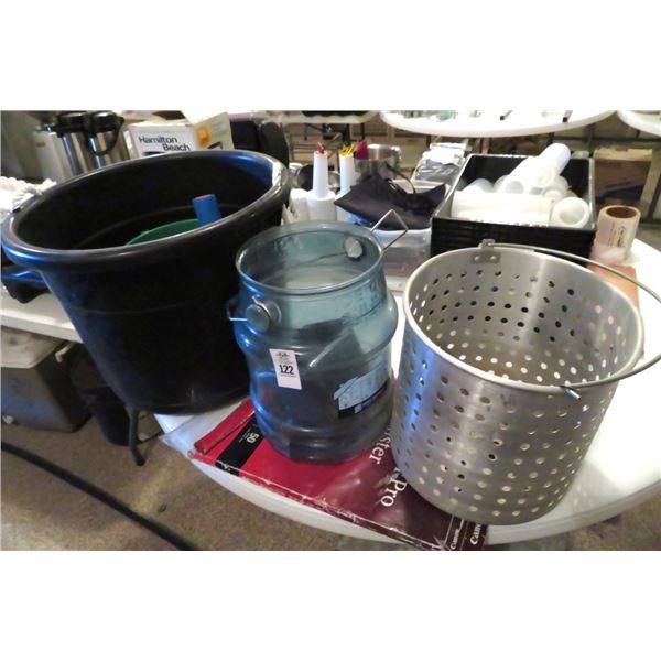 Black Keg Tub, Ice Bucket & Aluminum Colander