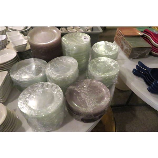 Lot of Clear Plastic & Glass Dishes