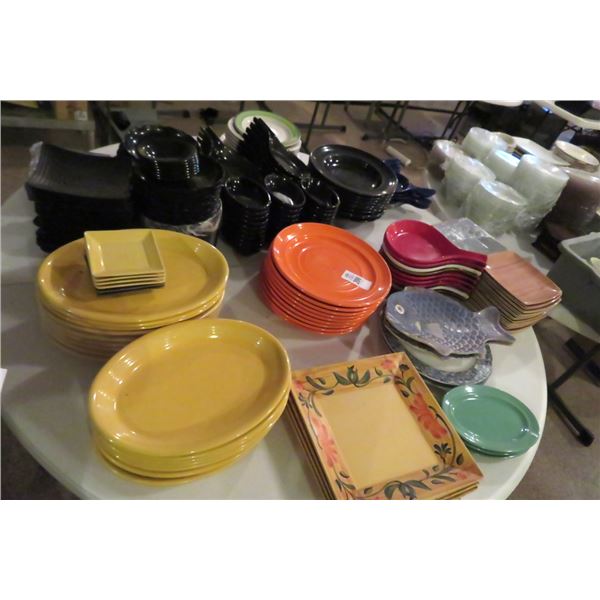 Lot of Black, Yellow & Orange China