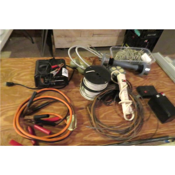 Battery Charger, Jumper Cables, Wire & Ext. Cord