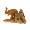 Image 1 : Hand Carved Teak Elephant On Burl (CLB-265)