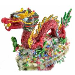 1,500ct. Sapphire & Topaz Dragon Figure Statue RETAIL $2250 (GEM-2932)