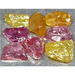 22.09ct. 8 pcs Rough Pink & Yellow Sapphire (GEM-0181)