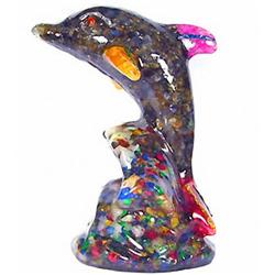 1,900.00ct. Sapphire & Topaz Dolphin Figure Statue RETAIL $3000 (GEM-2876)