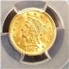 Image 1 : USA 2-1/2 Dollar Gold 1907 KM# 72 PCGS Mint State