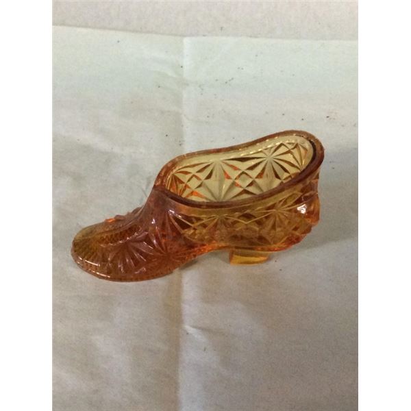 Amber glass  vintage shoe