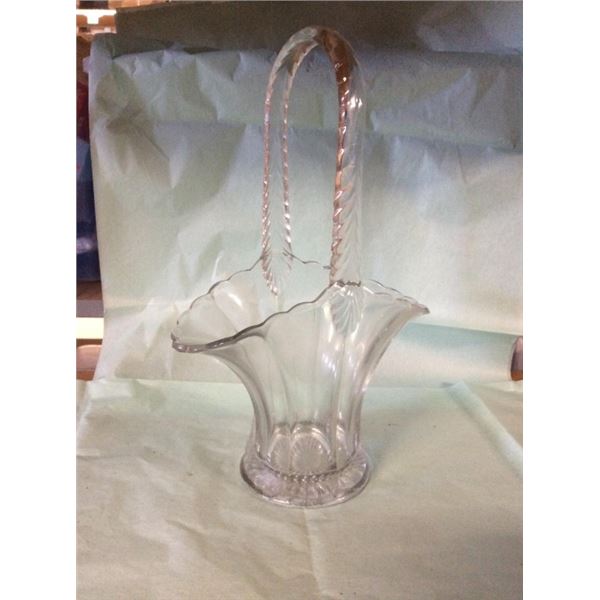 Crystal basket 12 inches tall 8 inches wide there