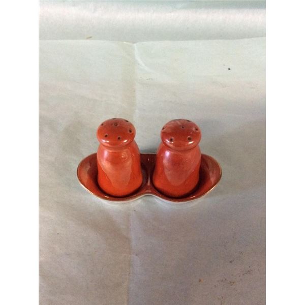 Vintage salt and pepper shakers  with stand