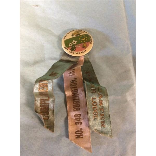 October 1914 Iowa State REBEKAH assembly button