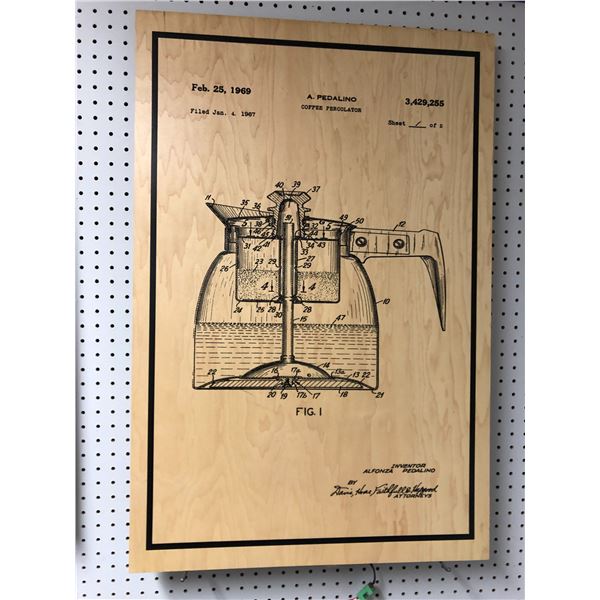 "The Mean Bean" wooden coffee shop sign from the Blockbuster partial animated movie - approx. 24in x