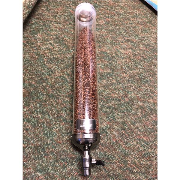 Plexiglass cylinder coffee bean dispenser filled with coffee beans from the Blockbuster partial anim