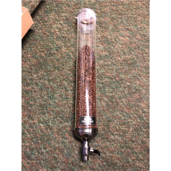 Plexiglass cylinder coffee bean dispenser filled with coffee beans from the Blockbuster partial anim