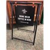 Image 1 : "The Mean Bean" Coffee Co "Drink Mean Coffee In Here" advertisement sign from the Blockbuster partia