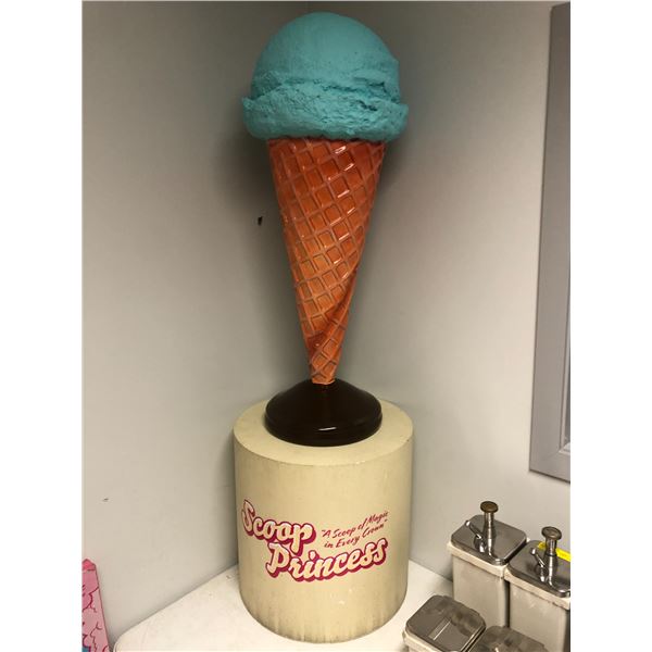 "Scoop Princess" ice-cream cone advertisement display w/ base stand from the Blockbuster partial ani