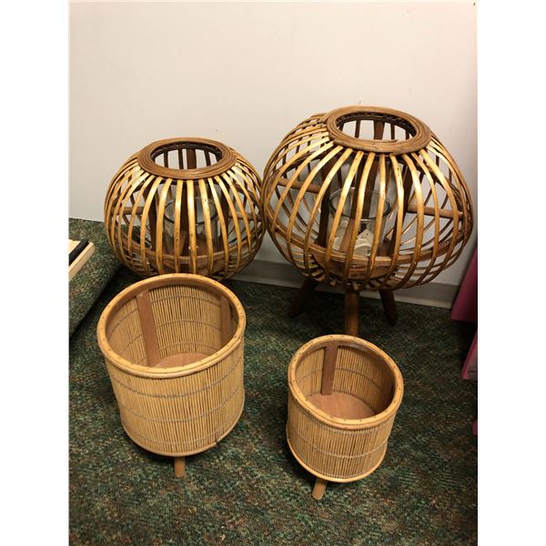 2 sets of wicker rattan candle holders from the Blockbuster partial animated movie