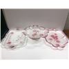 Image 1 : 3 etched glass serving trays floral pattern