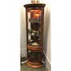 Image 1 : Curved glass front lighted corner display cabinet