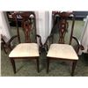 Image 1 : Pair of cherry wood finish dining room chairs