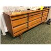 Image 1 : 9 drawer mid-century wood veneer long dresser